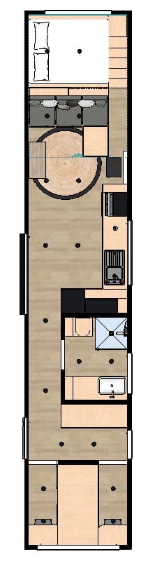 Création d'une tiny house à Thimister Clermont, plan d'implantation, par Morgane LIEUTENANT, décoratrice chez ML Intérieur à Sart en province de Liège (Belgique)